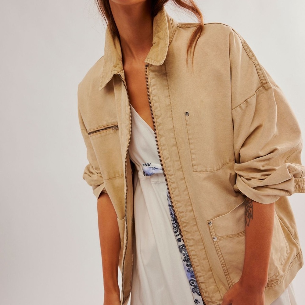 Free people “easy that” canvas jacket- NWT